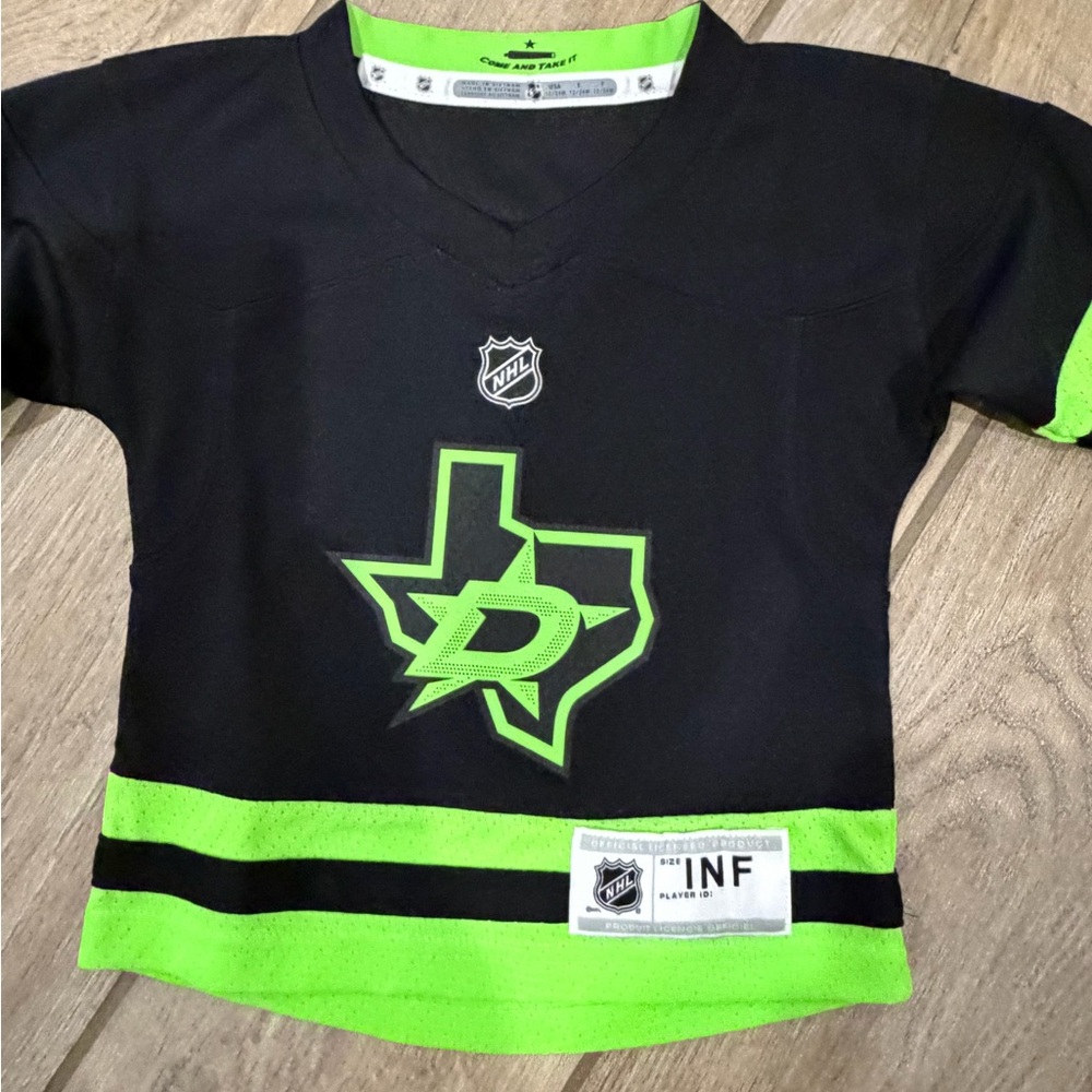 NHL Dallas Stars black premier third hockey jersey size 12/24 month Infant size - Picture 2 of 4